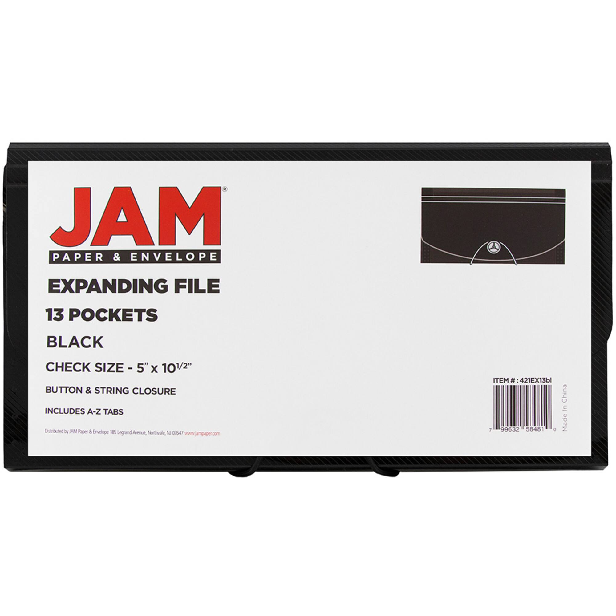 JAM Paper 13 Pocket Plastic Accordion Folder